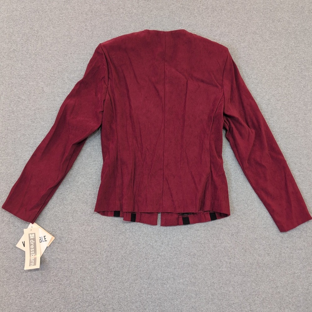Dressbarn Women's Burgundy Red Zipper Front Blazer Jacket Size 4 - Picture 5 of 5
